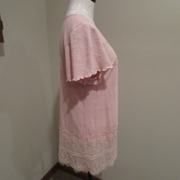 Anthropologie Deletta Linen & Lace tee shirt top - Picture 5 of 6